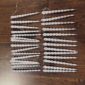 Silver Glitter plastic icicles